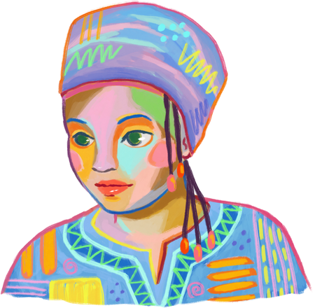 Painterly Kwanzaa Girl