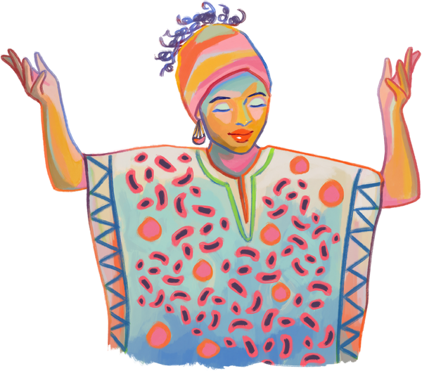 Painterly Kwanzaa Dancing Woman